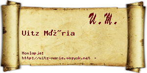 Uitz Mária névjegykártya