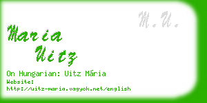 maria uitz business card